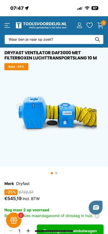 Dryfast spuitcabine afzuiging incl filter box beschikbaar voor biedingen