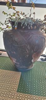 Grote Terracotta Bloempot met Reliëf, Tuin en Terras, Ophalen, Gebruikt, 40 cm of meer, Rond