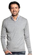 Joe Merino - V-hals - L - kleur 'Grey Tropez' - goede staat, Kleding | Heren, Maat 52/54 (L), Gedragen, Grijs, Joe Merino