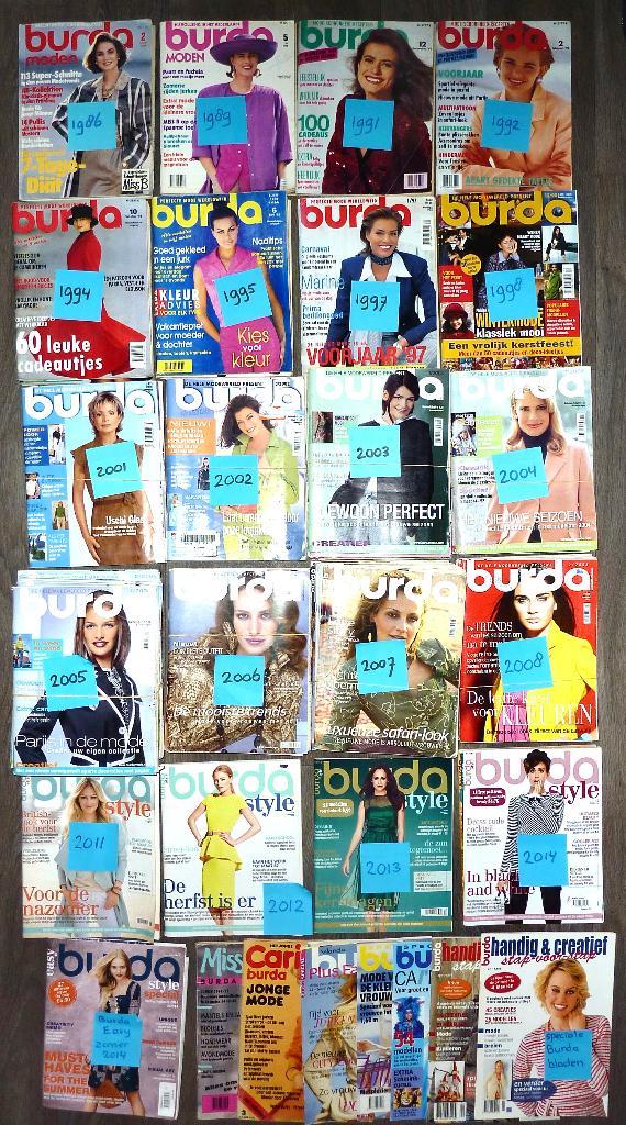 BURDA 1986-2014 + speciale nummers, ook retro, Hobby en Vrije tijd, Kledingpatronen, Zo goed als nieuw, Overige typen, Vrouw, Burda