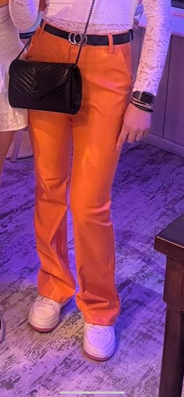 Oranje flair broek leer maat xxs (perfect voor koningsdag) beschikbaar voor biedingen