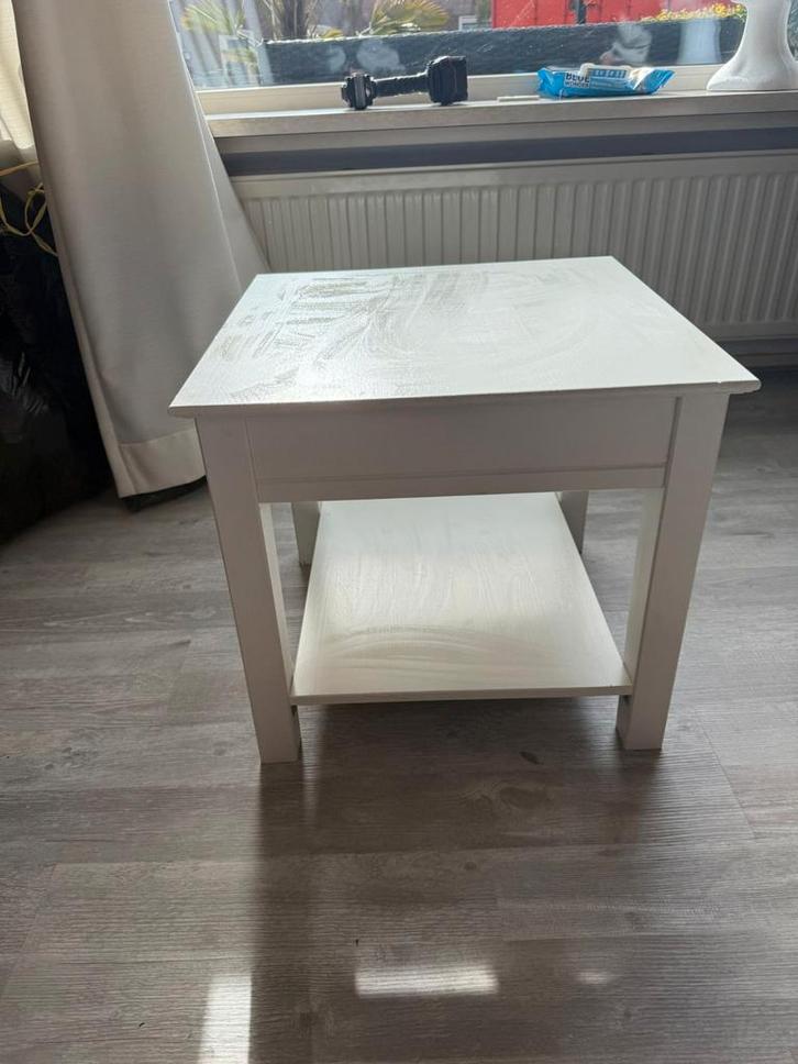 Witte Houten Tafel, Huis en Inrichting, Tafels | Bijzettafels, Ophalen