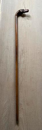 wandelstok met hondenkop antiek, Antiek en Kunst, Ophalen of Verzenden
