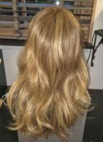 Prachtig haarwerk in  middenblonde kleuren Full Lace, Ophalen of Verzenden, Zo goed als nieuw, Pruik of Haarverlenging