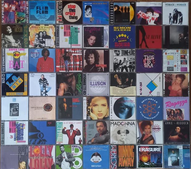 Partij van meer dan 80 CD Maxisingle's uit de jaren 80, Cd's en Dvd's, Cd Singles, Zo goed als nieuw, Pop, 6 singles of meer, Maxi-single