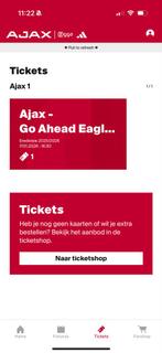 Ajax- Go Ahead 1 kaart/ticket Zuid J, Eén persoon, April