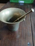 Koperen/messing vijzel met stamper,h8xd10, Ophalen of Verzenden, Koper