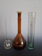 Laboratoriumglas o.a. Vintage Amber Maatkolf 1000ml, pipet, Ophalen of Verzenden
