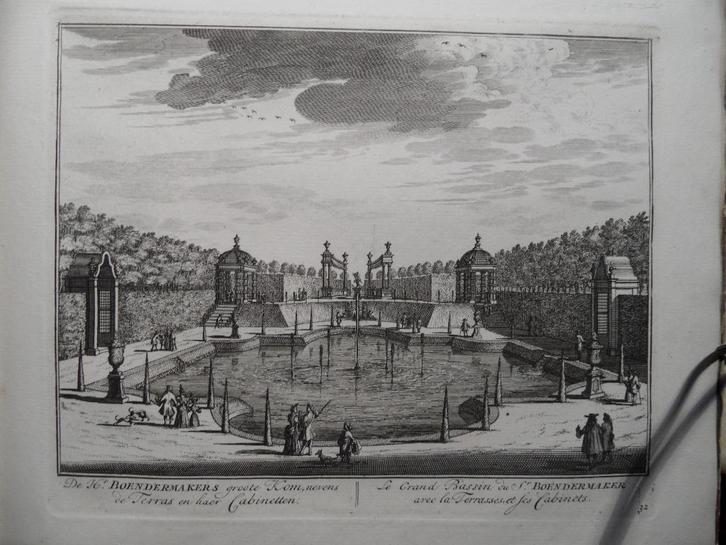 32 Breukelen Buitenverblijf de Plaats Kopergravure 1792, Antiek en Kunst, Kunst | Etsen en Gravures, Ophalen of Verzenden