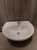 Wastafel met planchet van keramiek, Ophalen, Gebruikt, 50 tot 100 cm, Minder dan 100 cm