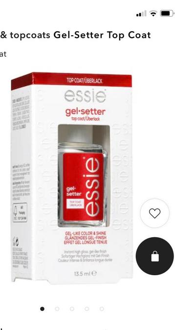 Gel setter, top coat van merk Essie. Nieuw