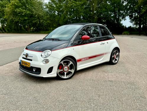 Fiat 500 C 1.4 T-jet Abarth 103KW AUT 2011 Wit/Zwart, Auto's, Fiat, Particulier, 500C, ABS, Airbags, Airconditioning, Bluetooth