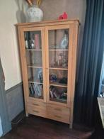 Eiken vitrine/buffet kast, Ophalen, 110 cm of meer, Zo goed als nieuw, 90 cm of meer