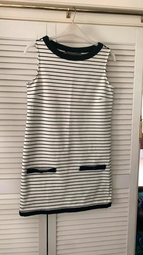 Zwart wit gestreept jurk mt M, Kleding | Dames, Jurken, Zo goed als nieuw, Maat 38/40 (M), Zwart, Boven de knie, Ophalen of Verzenden