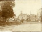Grote foto opkarton Schiedam met molen tram rails c1880-1900, Verzamelen, Foto's en Prenten, Verzenden, Voor 1940, Gebruikt, Overige onderwerpen