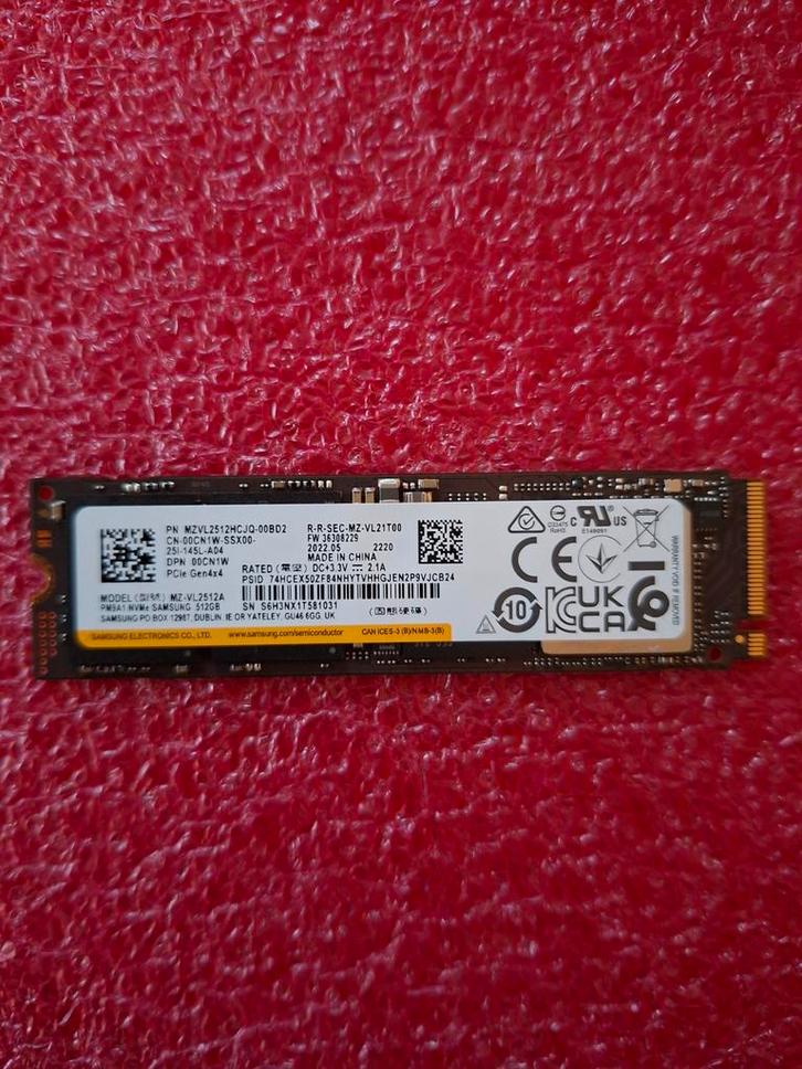 Samsung 512GB 4x4 Nvme M2 SSD - Nieuwstaat, Computers en Software, Harde schijven, Zo goed als nieuw, Laptop, Intern, SSD, Overige aansluitingen