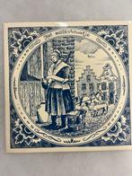 Delfts Blauw Tegel - Melkvrouwtje/Boerderij, Antiek en Kunst, Antiek | Wandborden en Tegels, Ophalen of Verzenden