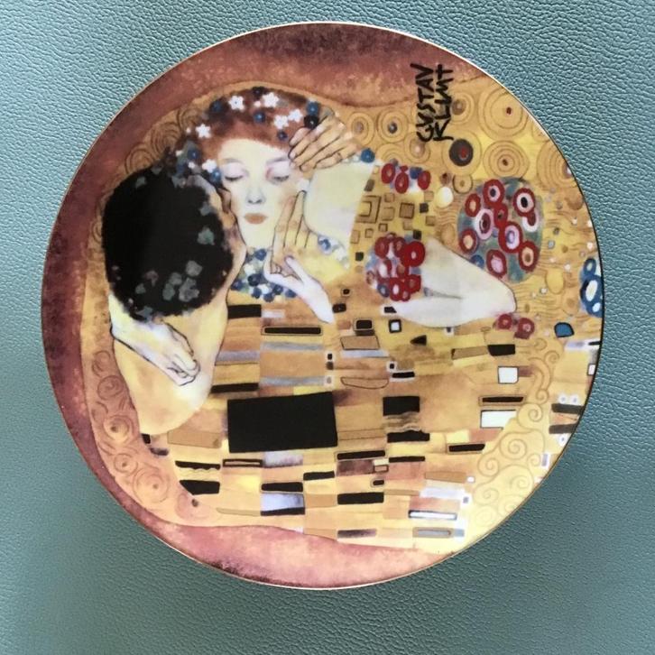 Wandbord Kiss of Love van Gustav Klimt, Antiek en Kunst, Antiek | Wandborden en Tegels, Ophalen of Verzenden