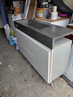 wastafelmeubel en wasbak, Ophalen, Gebruikt, 100 tot 150 cm, Minder dan 100 cm