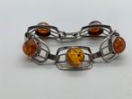 X921 Prachtige zilveren armband barnsteen, Sieraden, Tassen en Uiterlijk, Antieke sieraden, Ophalen of Verzenden, Zilver, Armband