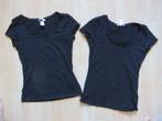 2 basic zwart t shirt tops topjes H&M maat 34 XS, Maat 34 (XS) of kleiner, Ophalen of Verzenden, Zo goed als nieuw, Zwart
