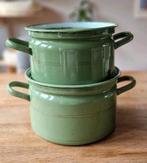 Emaille set van 2 pannen, Ophalen of Verzenden