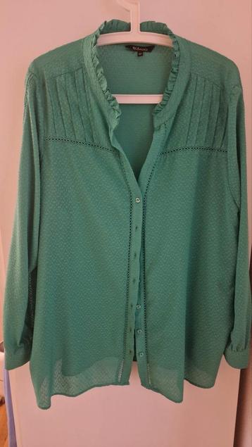 Grasgroen dunne zomerse blouse msmode maat 52 (48)valt klein beschikbaar voor biedingen