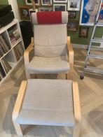 Comfortabele fauteuil met voetenbank Ikea Poang, Minder dan 50 cm, Gebruikt, Minder dan 75 cm, Ophalen of Verzenden