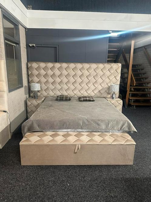 St Moritz Boxspring, Huis en Inrichting, Slaapkamer | Bedden, Nieuw, Tweepersoons, 160 cm, 200 cm, Stof, Overige kleuren, Ophalen of Verzenden
