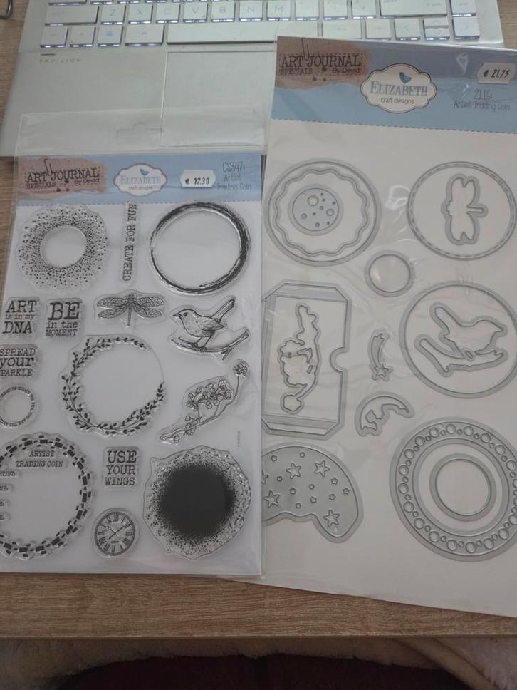 ECD set artist trading coin mallen + stempels, Hobby en Vrije tijd, Scrapbooking, Nieuw, Frame of Mal, Ophalen of Verzenden