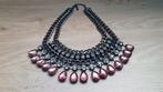 Ketting met roze steentjes., Ophalen of Verzenden, Zo goed als nieuw, Roze, Overige materialen