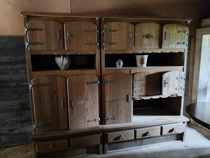 Mooie antieke kast (bestaat uit drie delen) met leuke detail, Antiek en Kunst, Antiek | Meubels | Kasten, Ophalen