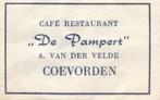 De Pampert Coevorden - A van der Velde, Ophalen of Verzenden