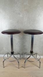 2 x Vintage Brabantia kruk, krukken mid century, Ophalen, Gebruikt, Met voetsteun, 60 tot 90 cm