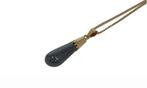 Hematiet fraai 14k gouden design ketting hanger dame vintage, Ophalen of Verzenden, Goud, Hanger, Met edelsteen