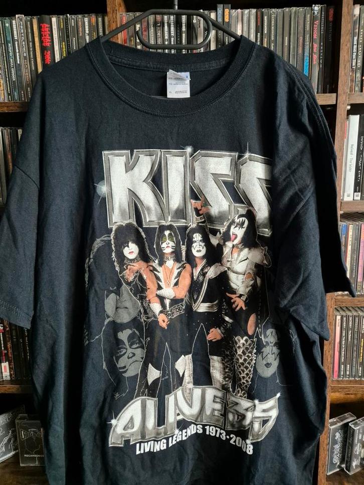 Vintage KISS 35th Anniversary 2008 Concert T-shirt XL, Kleding | Heren, T-shirts, Gedragen, Maat 56/58 (XL), Zwart, Ophalen of Verzenden