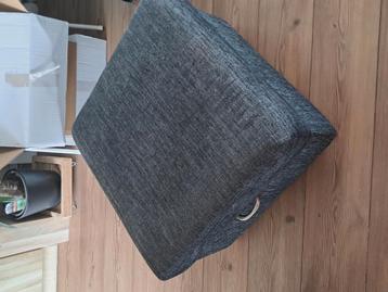 Hocker poef met wieltjes antraciet