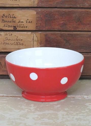 Franse spoelkom Longchamp “Rood met witte stippen” beschikbaar voor biedingen