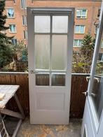 Deur met glas, Doe-het-zelf en Verbouw, Deuren en Horren, Ophalen, Gebruikt, Minder dan 80 cm, Binnendeur