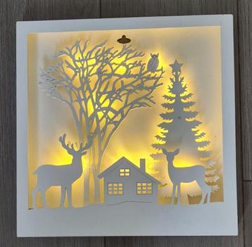 Leuk winters tafereeltje met verlichting beschikbaar voor biedingen