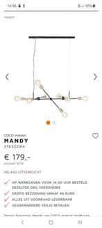 Mooie Plafondlamp, zwart met goud, Ophalen, Zo goed als nieuw, Minder dan 50 cm