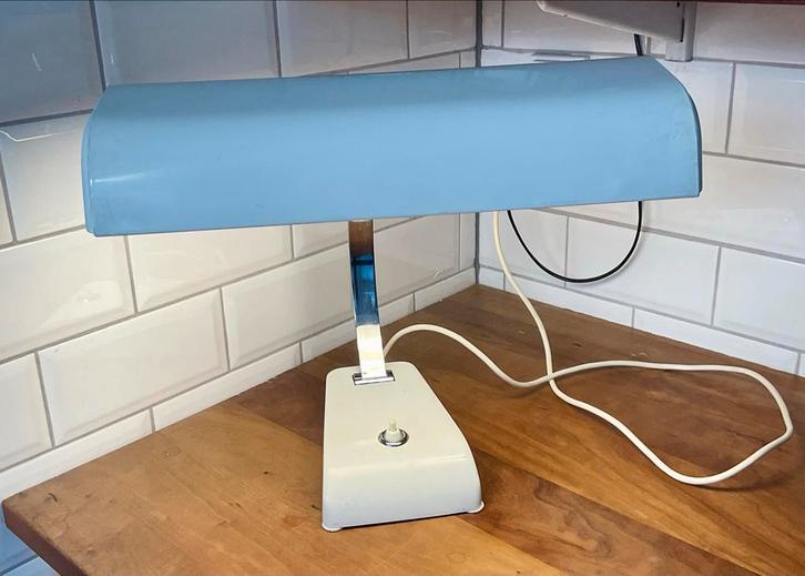 Vintage bureaulamp, Huis en Inrichting, Lampen | Tafellampen, Gebruikt, Minder dan 50 cm, Metaal, Ophalen of Verzenden