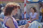Louis van der Beesen, Dame op Spaans zonnig terras., Antiek en Kunst, Ophalen
