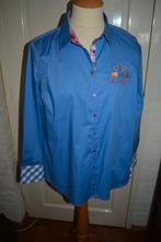 Milano Italy, helder blauw sierlijke blouse, mt 44/46, Blauw, Maat 42/44 (L), Ophalen of Verzenden, Zo goed als nieuw