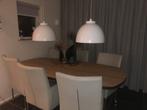 2 witte of 2 zwarte metalen hanglampen 40cm diameter, Ophalen, Zo goed als nieuw, Minder dan 50 cm