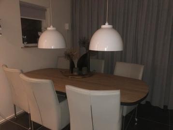 2 witte of 2 zwarte metalen hanglampen 40cm diameter beschikbaar voor biedingen