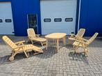 Flair en Jardin  met Hartman stoelen en tafel, Ophalen of Verzenden, Zo goed als nieuw, Rond, Overige materialen