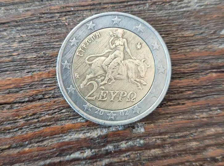 Zeldzame 2 euro munt Griekenland uit 2002, Postzegels en Munten, Munten | Europa | Euromunten, Losse munt, 2 euro, Griekenland