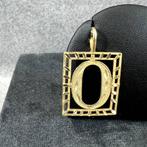 Gouden hanger | 14k | 1,91 gr | plaat met letter O | 386067, Sieraden, Tassen en Uiterlijk, Kettinghangers, Overige voorstellingen