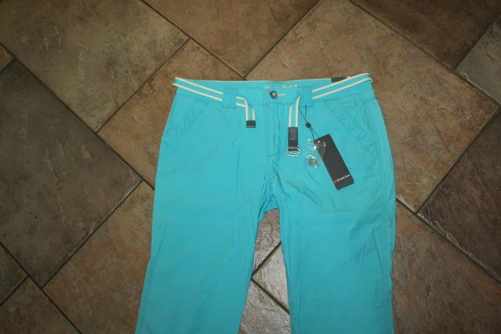 Street One Lotta blauwe broek met riem mt 38/32 KOOPJE, Maat 38/40 (M), Blauw, ., Street One